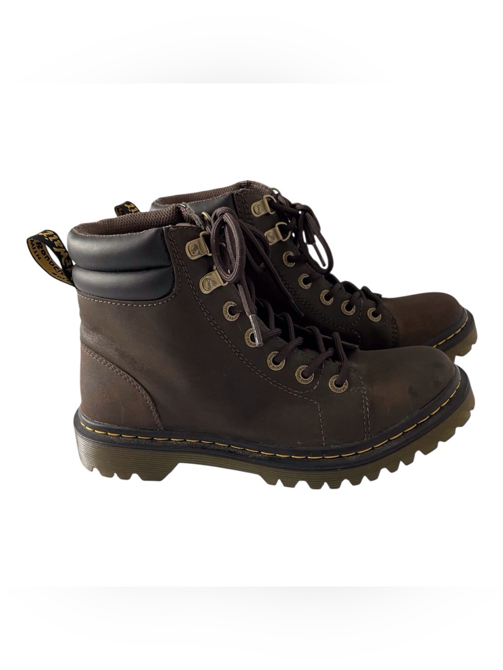 Dr.Martens FAORA Women's Brown Leather AirWait Combat Boots, 7 - Picture 5 of 11